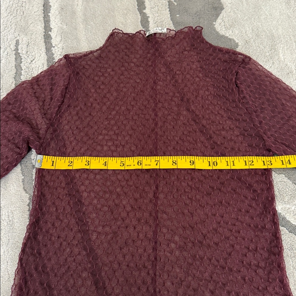 Free People Burgundy Mesh Top - Picture 12 of 14